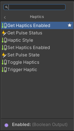 Fuzzy Finder showing Canley Haptics nodes